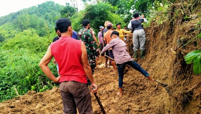 Tebing Longsor di Brebes, Jalan Penghubung Desa Banjarsari-Cibentang Terputus