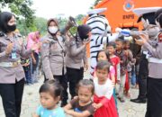 Peduli Anak Pengungsi Dermasuci, Polres Tegal Gelar Trauma Healing