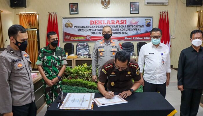 Polres Tegal Deklarasikan Pencanangan Zona Integritas menuju Wilayah Bebas Korupsi