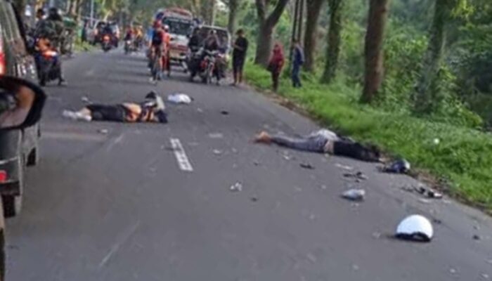 Boncengan Naik Motor, Sepasang Suami Istri Tewas Tabrakan dengan Elf di Balapulang