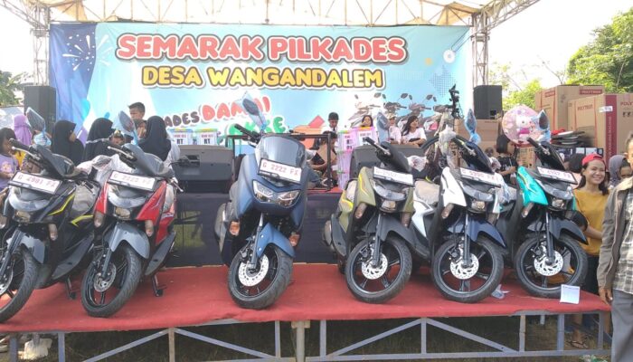 Pilkades Desa Wangandalem Sedot Perhatian Warga. Disediakan 18 Unit Motor Sebagai Doorprize