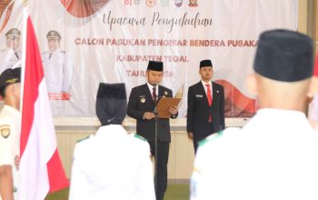 Cedera Tak Halangi Semangat, 37 Paskibraka Kabupaten Tegal Dikukuhkan Bupati