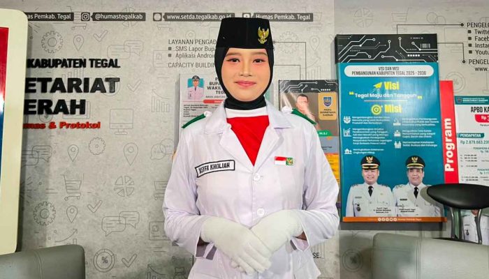 Yasyfa Kholiah, Siswa SMAN 1 Warureja Pembawa Baki Paskibra HUT ke-81 RI di Kabupaten Tegal